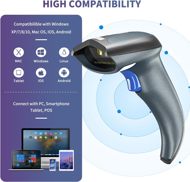 NetumScan Bluetooth Barcode Scanner Wireless 1D CCD Handheld 3-in-1 Automatic Barcode Reader Compatible with Computer for Pos System,Windows/iOS/Android,Supermarket,Warehouse,Retail store - Image 2
