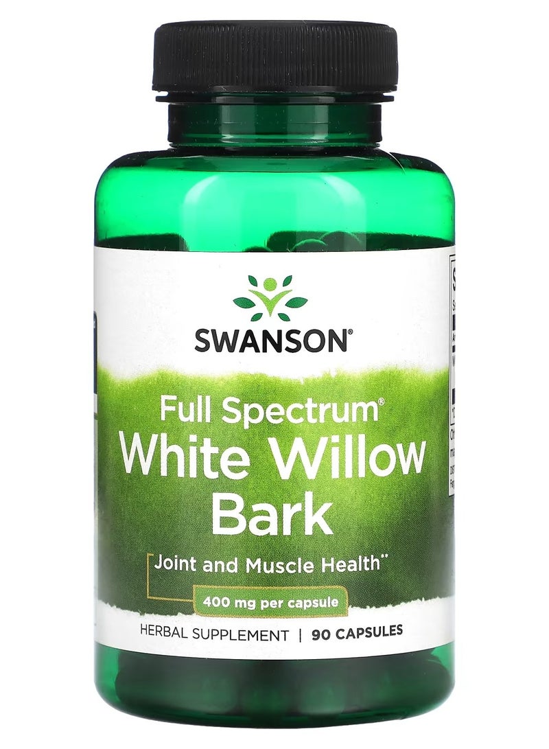 سوانسون، لحاء الصفصاف الأبيض كامل الطيف، 400 ملغ، 90 كبسولة