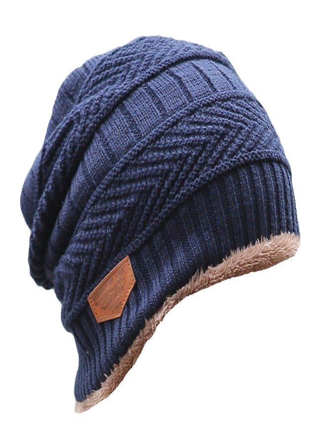 ATABZ Cold Protective Beanie Blue Head Skull caps with Fur for Men and Women - Image 2