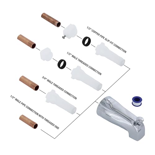 DANCO (88703) Tub Spout with Diverter, Chrome Finish, Metal, 1-Pack - Image 2