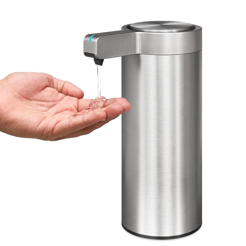 SmartTouch Infrared Soap Dispenser with Stainless Steel Finish, USB-C Rechargeable, IPX5 Waterproof, Motion-Activated for Kitchen & Bathroom (Silver) - Image 1