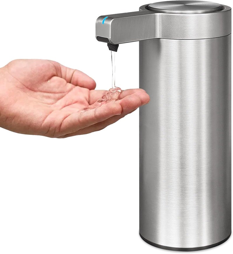 SmartTouch Infrared Soap Dispenser with Stainless Steel Finish, USB-C Rechargeable, IPX5 Waterproof, Motion-Activated for Kitchen & Bathroom (Silver) - Image 2