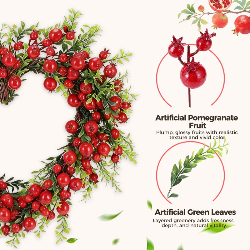 PILAVIN Valentines Day Wreath Decor,Valentine's Day Wreath for Front Door,Red Berry - Image 2