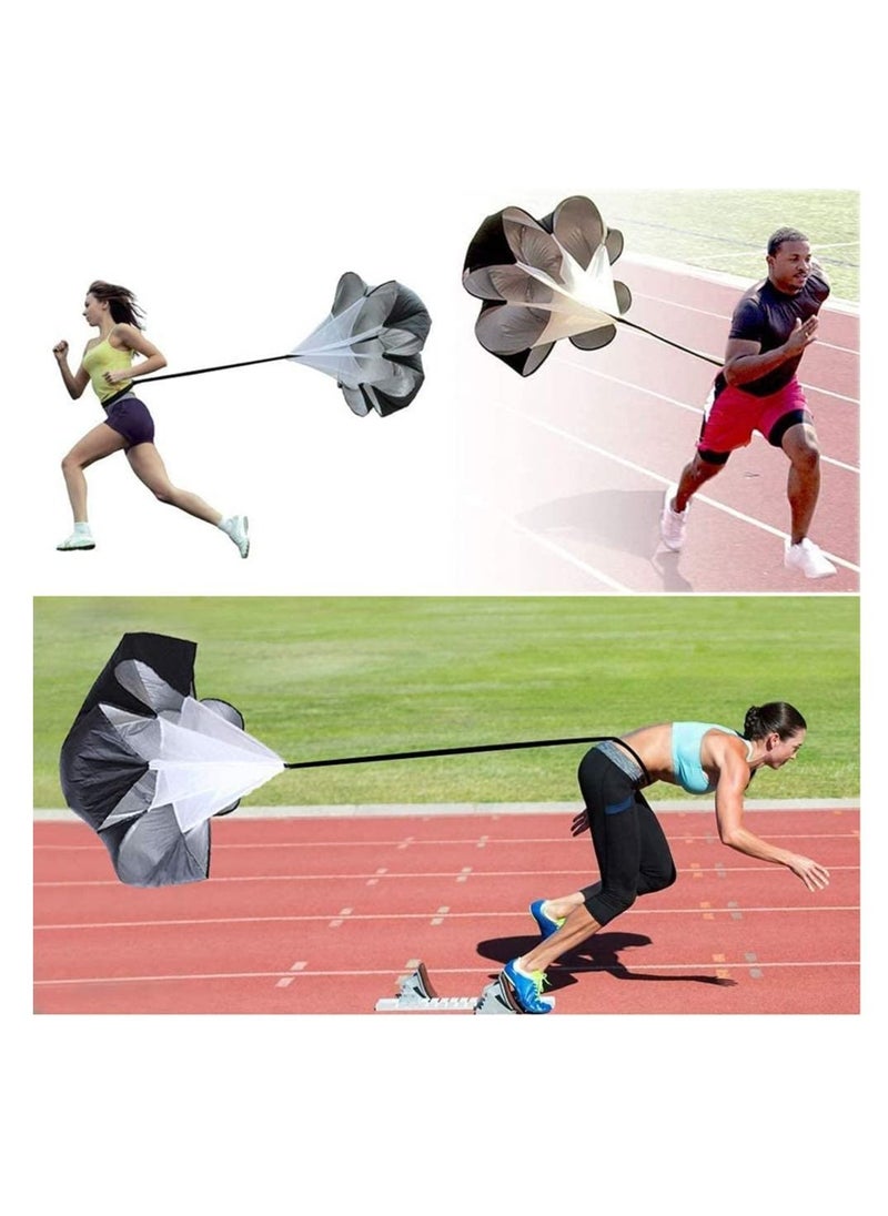 Excefore Running Speed Training, 56 inch Speed Drills Resistance Parachute Running Sprint Chute Soccer Football Sport Speed Training, Black  - Image 2