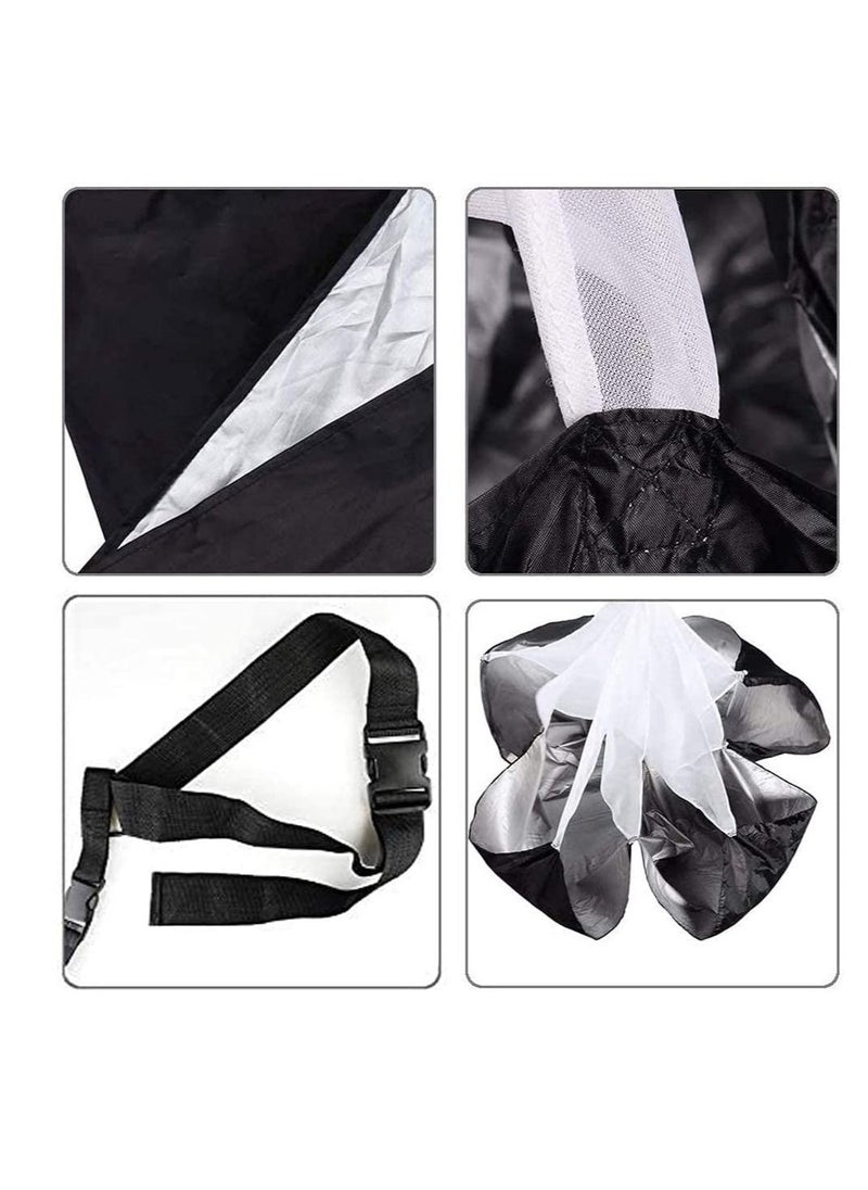 Excefore Running Speed Training, 56 inch Speed Drills Resistance Parachute Running Sprint Chute Soccer Football Sport Speed Training, Black  - Image 3