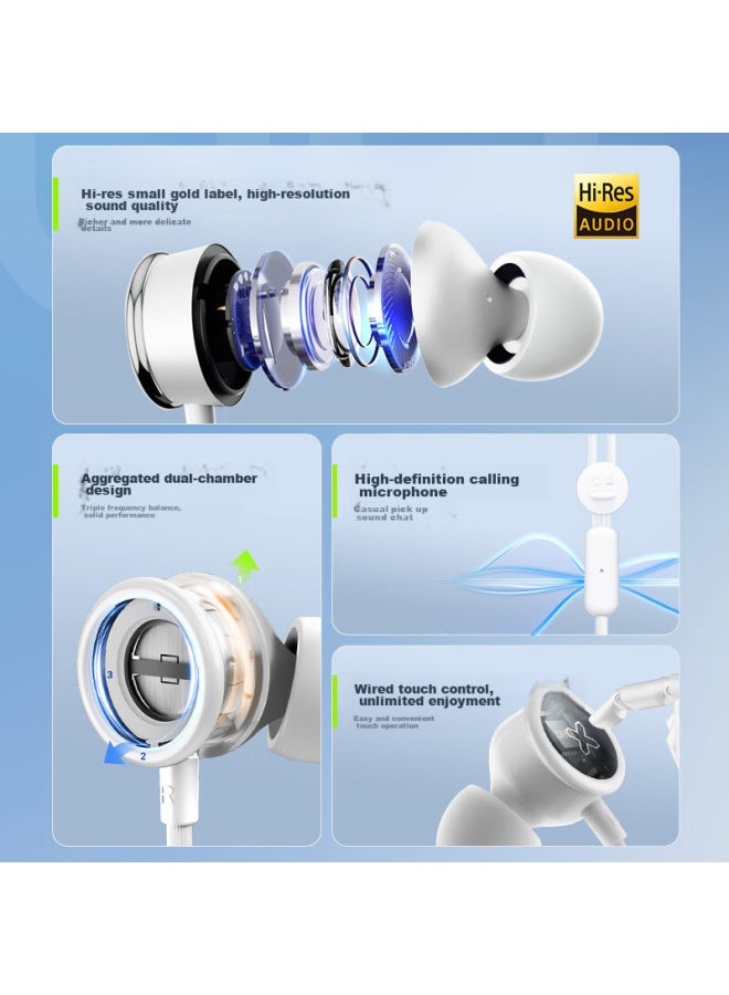 Songx Tencent Qq Co-branded Wired Earphones, Type-c In-ear Headphones, Hi-res Gold Certification, For Karaoke, Gaming, Compatible With Huawei, Honor, Xiaomi, Vivo, And Apple 15 Phones - Image 1