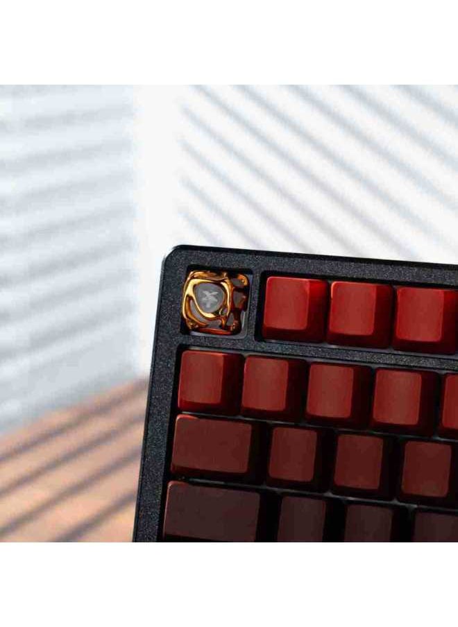 XVX Personality Creative Keycap Single Fog Surface Transparent Metallic Keyboard Mechanical Keyboard Keycap Gift-Color:Keycap-personalized Keycap-silver (black Characters)-pinxuan Keycap