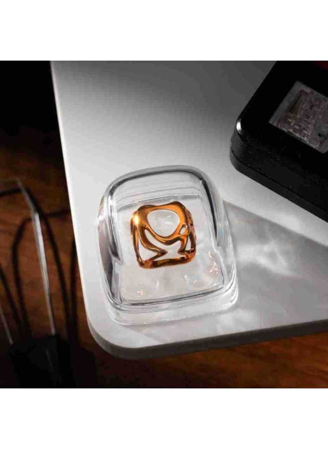 XVX Personality Creative Keycap Single Fog Surface Transparent Metallic Keyboard Mechanical Keyboard Keycap Gift-Color:Keycap-personalized Keycap-silver (black Characters)-pinxuan Keycap