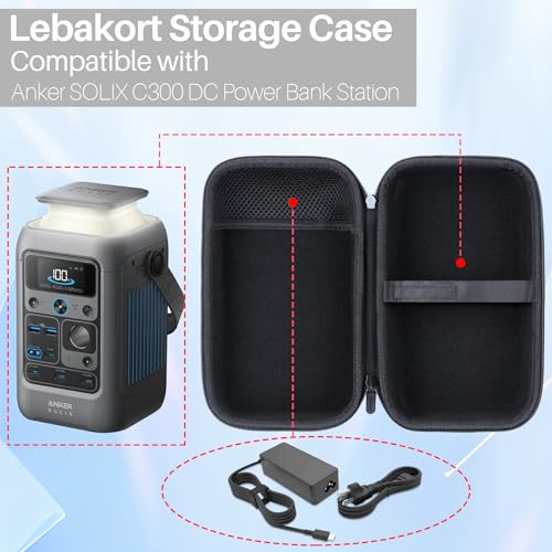Lebakort Storage Case Compatible with Anker SOLIX C300 DC Power Bank Station Outdoor 288Wh 90,000mAh Portable Power Station - Image 3