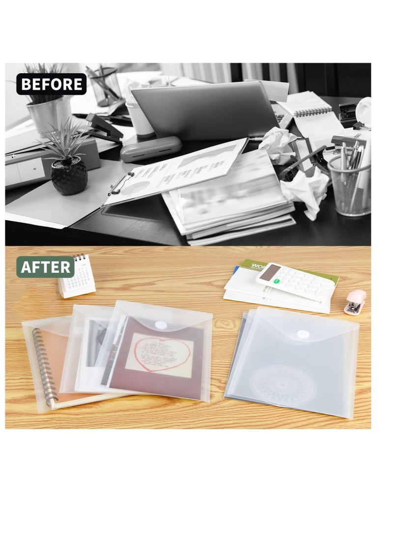12 Pack Stamp and Die Storage Pockets, Transparent Plastic Folders, Clear Plastic Envelopes Storage Bag, Suitable for DIY Scrapbooking Paper Card Craft Cutting Dies for Card Making
