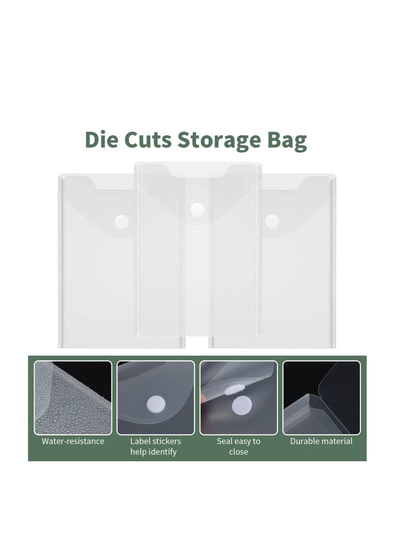 12 Pack Stamp and Die Storage Pockets, Transparent Plastic Folders, Clear Plastic Envelopes Storage Bag, Suitable for DIY Scrapbooking Paper Card Craft Cutting Dies for Card Making