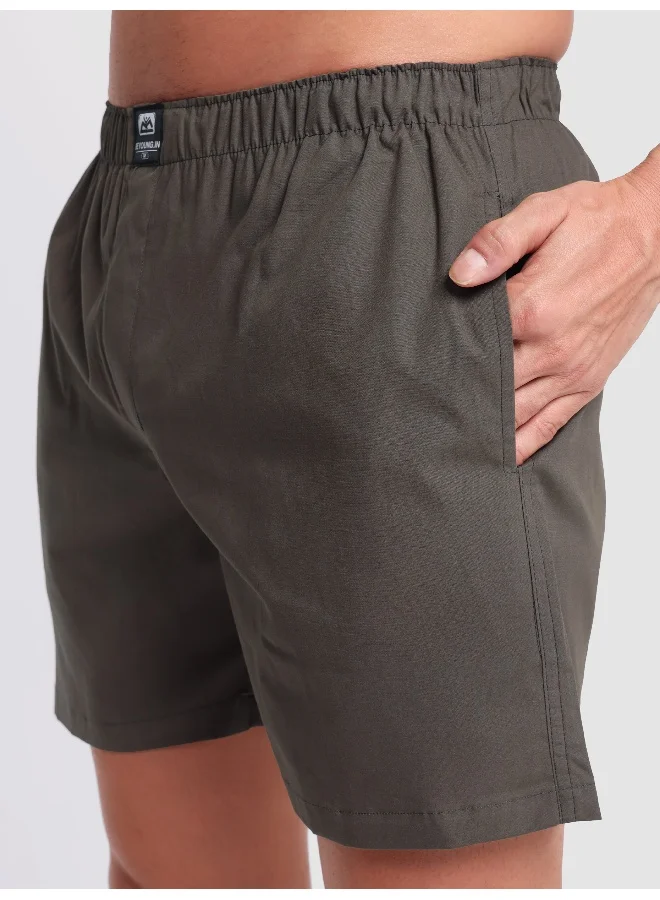 Beyoung Plain Grizzle Gray Mens Boxer