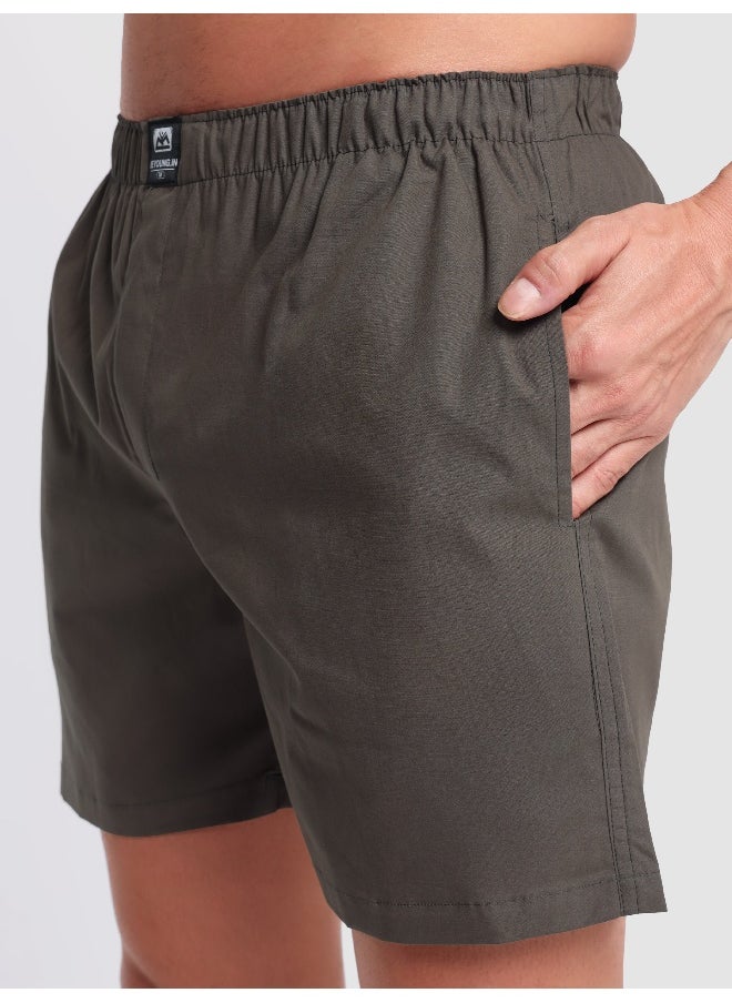 Beyoung Plain Grizzle Gray Mens Boxer  - Image 4