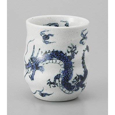 Mino Ware Japanese Sushi Yunomi Tea cups 9.47 Onces Authentic Dragon Red and Blue for Hot Green Tea Matcha Tea Bancha Set of 2 from Japan - Image 3
