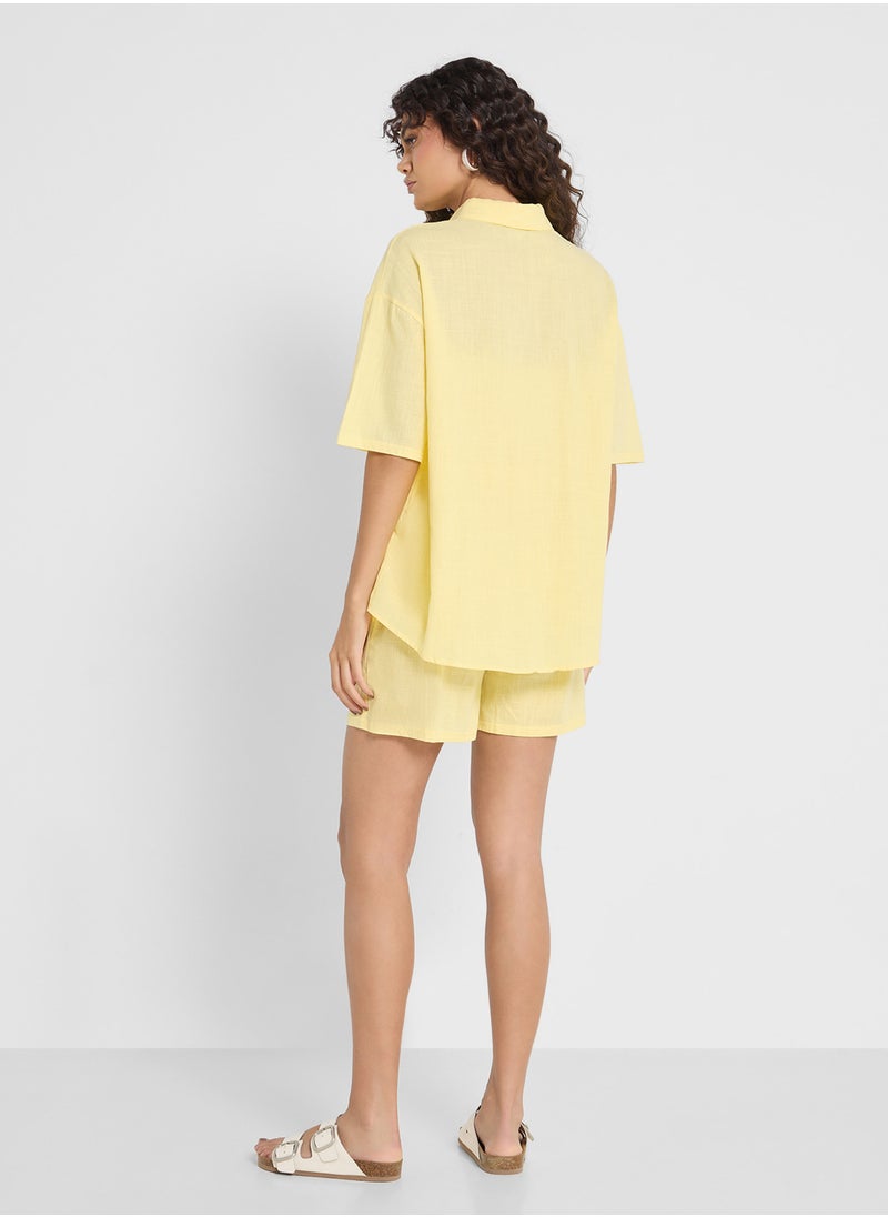 Ginger Linen Shirt & Short Coord Set  - Image 2
