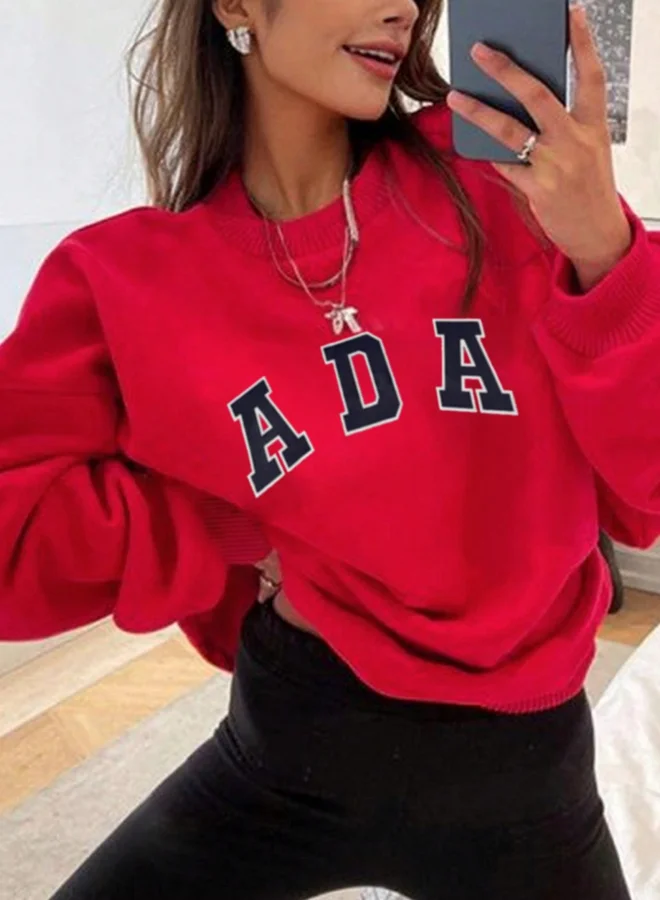 Take Two Take Two Girls Letter Print Long Sleeve Sweatshirt