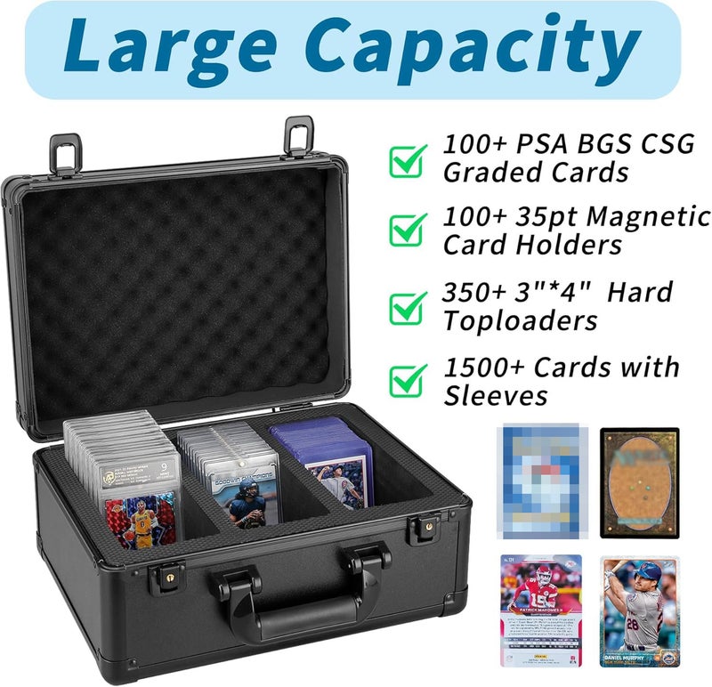 QTYORD Graded Storage Box for PSA BGS SGC Cards, Toloader Storage Case Fits 3" x 4" 35PT Holders, Standard Trading Storage Box for MTG Sports Collectible Cards - Image 3