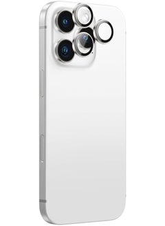AMAZINGthing Supreme Tempered Glass for iPhone 16 PRO and iPhone 16 Pro MAX Camera Lens Protector Aluminum AR Lens Defender - Silver  - Image 1