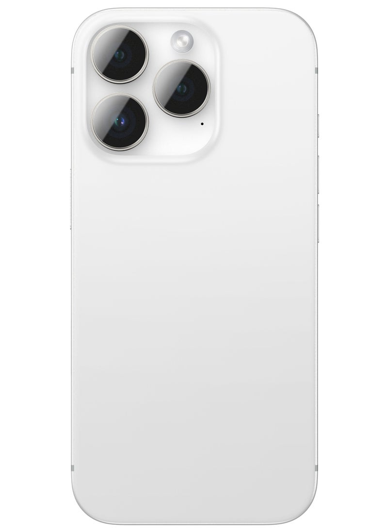 AMAZINGthing Supreme Tempered Glass for iPhone 16 PRO and iPhone 16 Pro MAX Camera Lens Protector Aluminum AR Lens Defender - Silver  - Image 2
