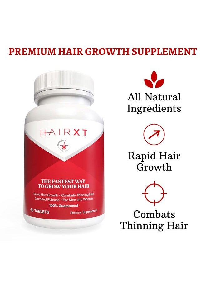 HairXT100 - Premium Hair Vitamins for Hair Growth – HairXT100 Premium Hair Supplement Helps Grow, Thicken & Prevent Hair Loss – Includes Over 20 Essential Natural Hair Care Vitamins – 60 Tablets - Image 1