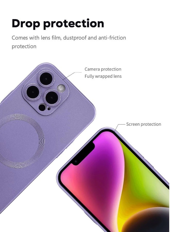 ShebSheb iPhone 15 Pro Case, Matte Magnetic Phone Cases with Camera Lens Protector [Compatible with MagSafe] Soft TPU Shockproof Protective Cover - Image 3