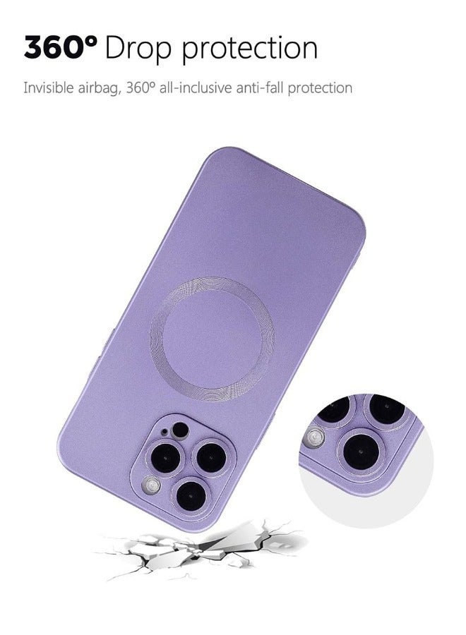 ShebSheb iPhone 15 Pro Case, Matte Magnetic Phone Cases with Camera Lens Protector [Compatible with MagSafe] Soft TPU Shockproof Protective Cover - Image 4