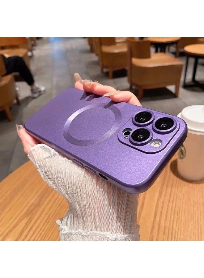 ShebSheb iPhone 15 Pro Case, Matte Magnetic Phone Cases with Camera Lens Protector [Compatible with MagSafe] Soft TPU Shockproof Protective Cover - Image 2