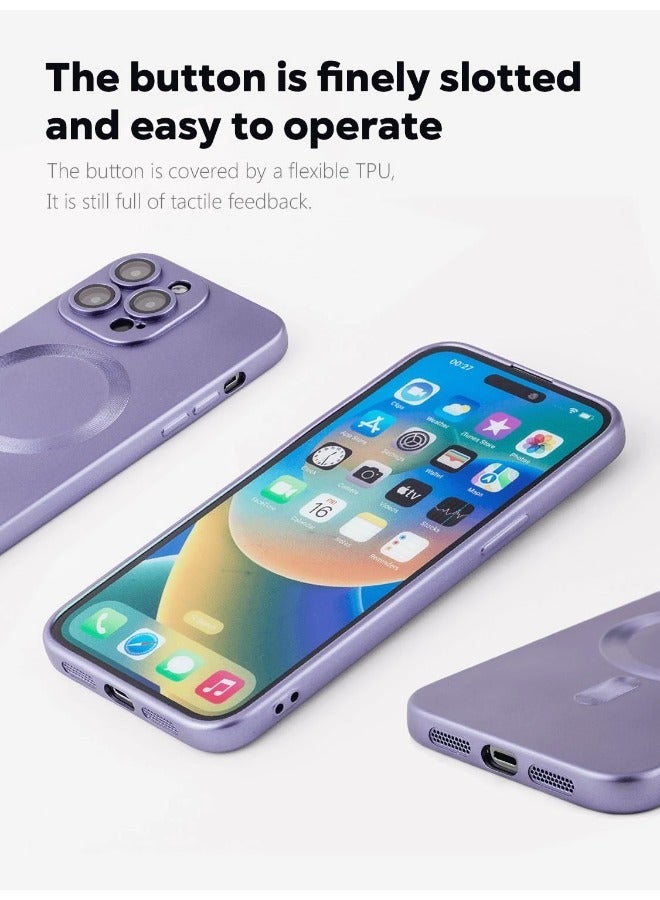 ShebSheb iPhone 15 Pro Case, Matte Magnetic Phone Cases with Camera Lens Protector [Compatible with MagSafe] Soft TPU Shockproof Protective Cover - Image 5