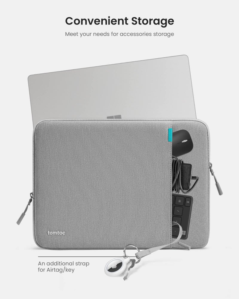 tomtoc 360° Protective Laptop Sleeve for 13-inch New Surface Pro 11th, Copilot+PC 2024, Surface Pro 10/9/8/X with Signature Keyboard/X Keyboard, Shockproof Water-Resistant Notebook Surface Case Bag - Image 5
