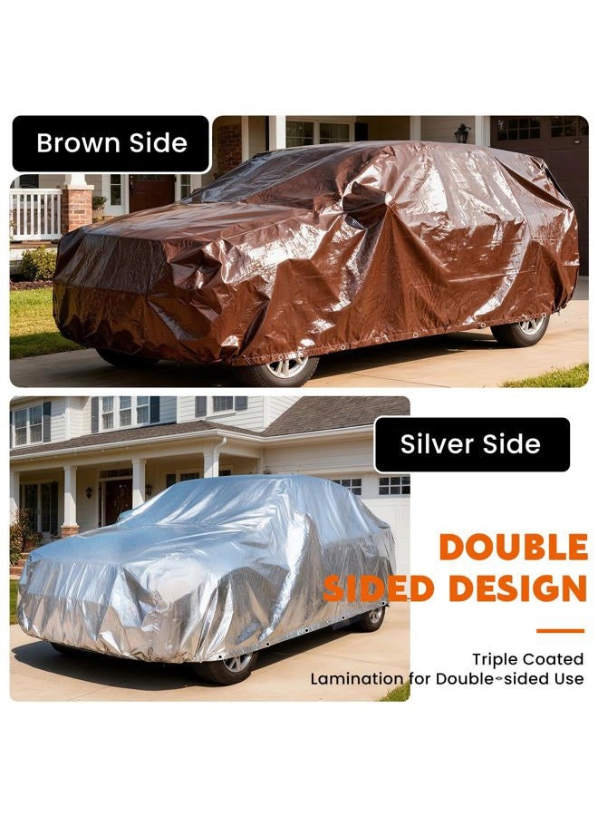 Keten Tarps Heavy Duty Waterproof 10x12Ft, 10 Mil Thick Multipurpose Poly Tarp Tear & Fade Resistant, UV Blocking, Outdoor Tarp with Reinforced Grommets for Roof, Camping, Patio, Pool (Brown/Silver) - Image 5