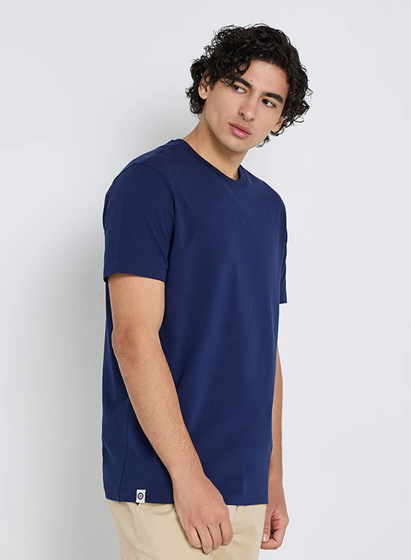 Ben Sherman Spandex Logo Embroidered Crew Neck T-Shirt