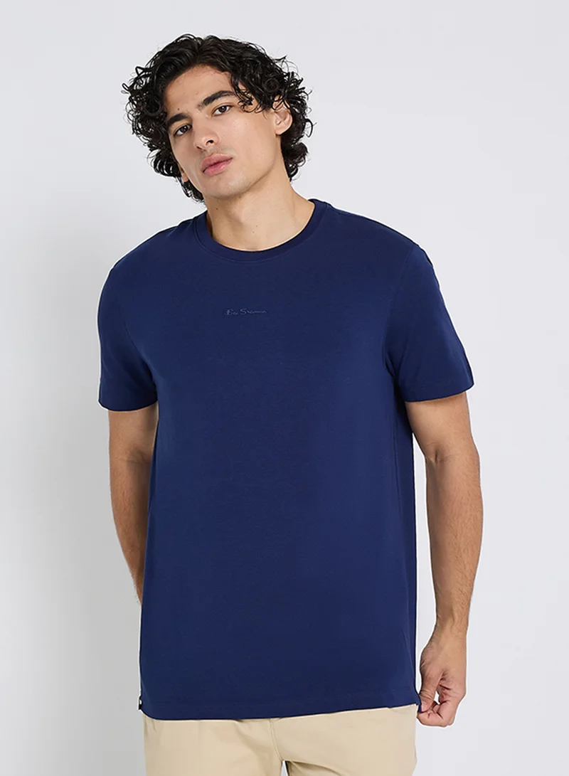 Ben Sherman Spandex Logo Embroidered Crew Neck T-Shirt
