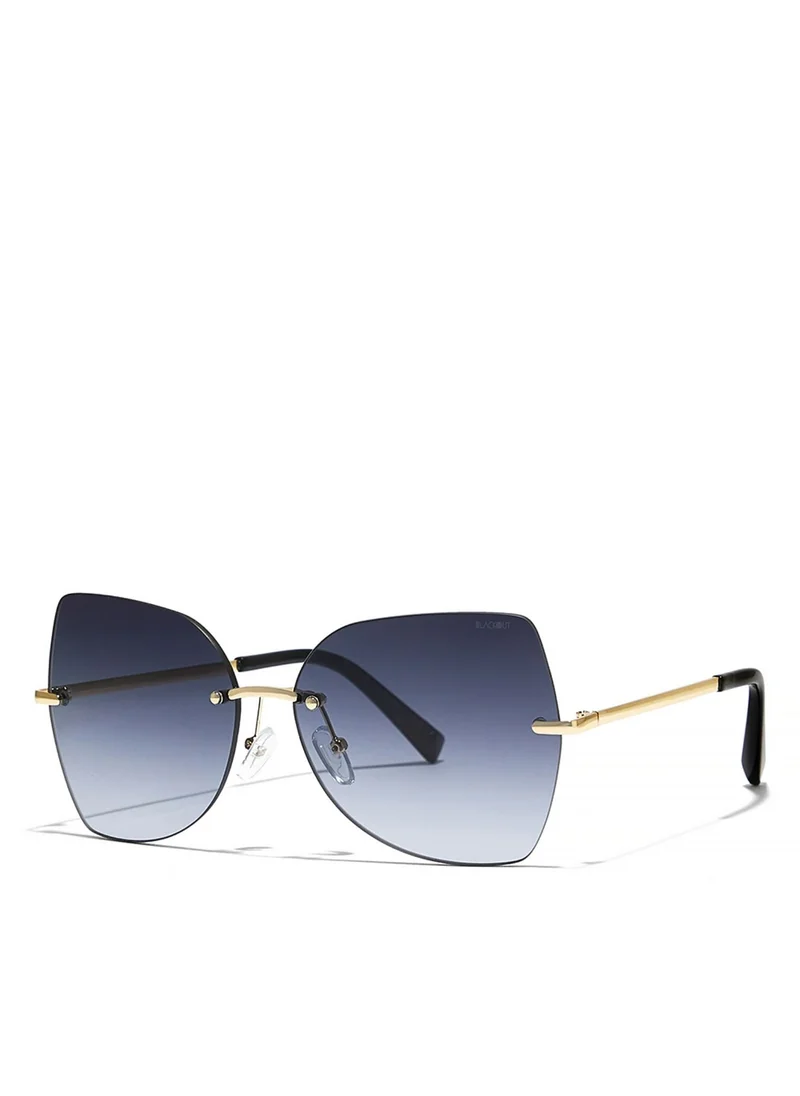 Blackout Naomi Women Gold Sunglasses - Frame Material: Metal - Frame Color: Gold-Lens Color: Gray - Full Rim