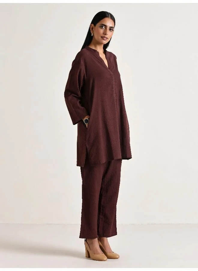 trueBrowns Cola Brown Relax Fit Co-Ord Set