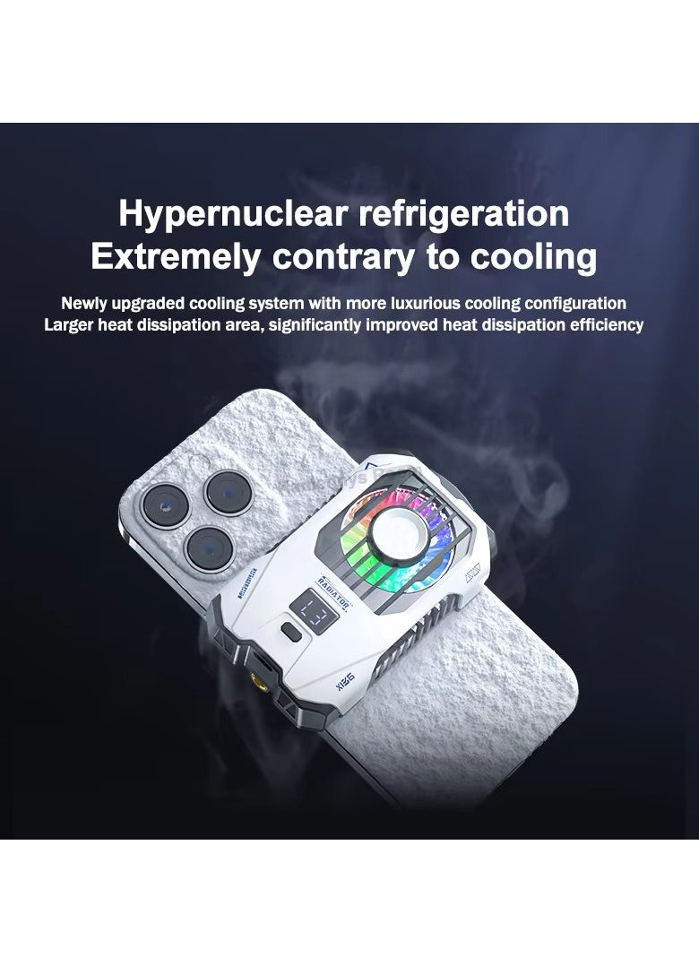 MOCOM - X136 Mobile Phone Cooler with 2500mAh Battery – 3-Speed Adjustable Semiconductor Cooling Fan Radiator for iPhone, Android, PUBG Gaming, and More - Image 1