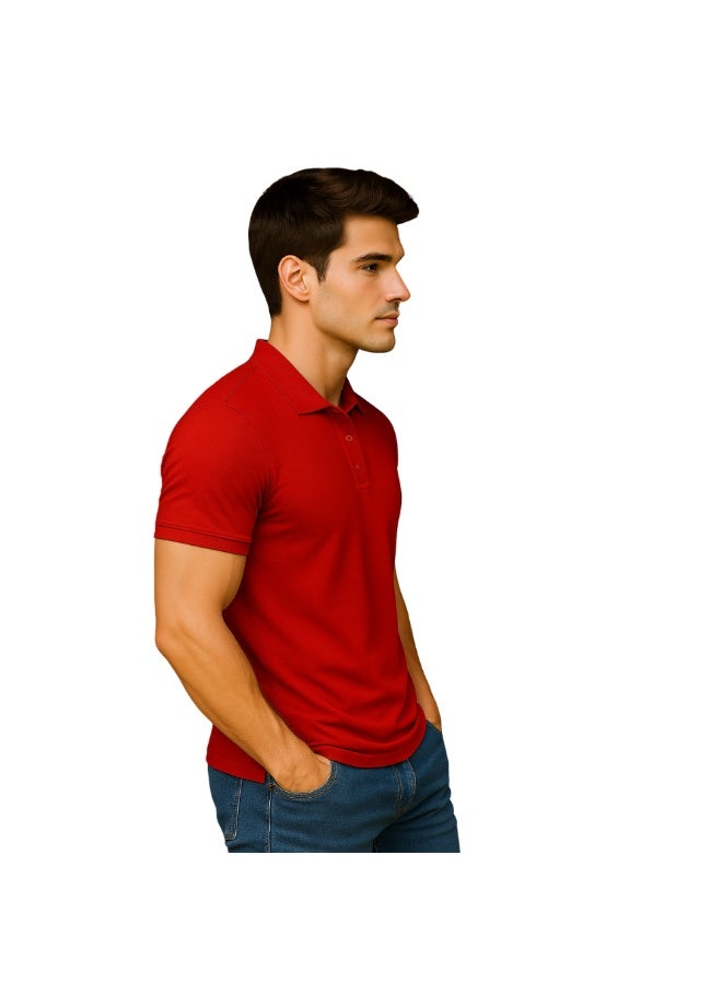 برينت شوب فور مي تي شيرت بولو جولف رجالي بقصّة عادية وأكمام قصيرة من القطن الخالص، 220 جرام لكل متر مربع، ألوان أساسية - Image 4