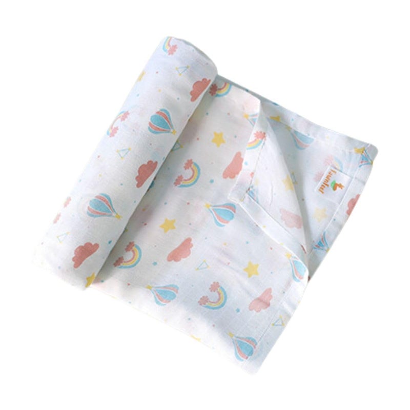 FawnFeel Swaddle for Newborn Baby Infants I 100 Bamboo Fabric I Breathable Soft Lightweight I Use as Swaddle Wrap Stroller Cover Nursing Cover Blanket More I Rainbow Print Size 110x110cm