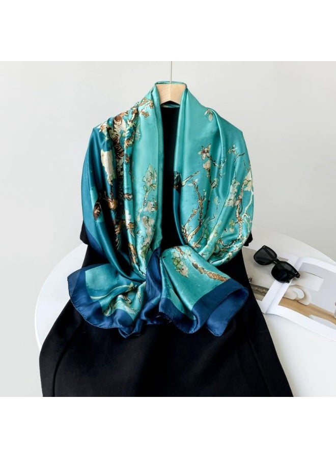 Women Silk Satin Long Scarf, Lightweight Soft Ladies Shawl Wrap 180×90cm - Image 5