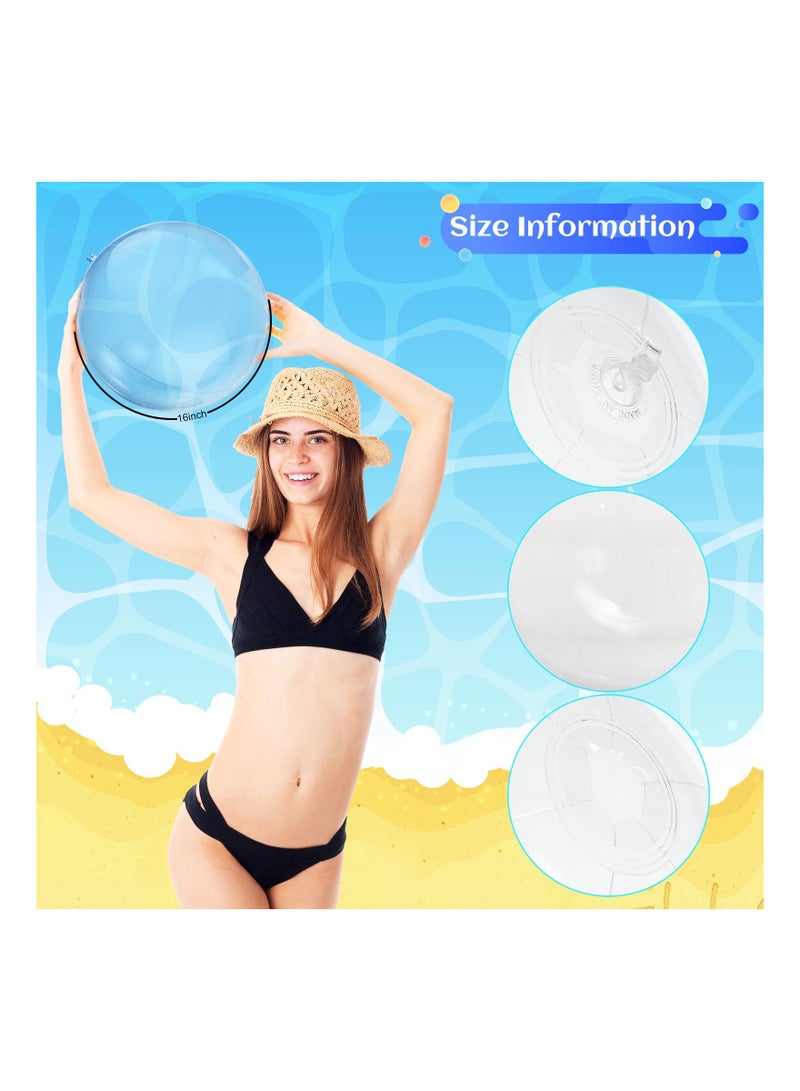 6PCS Inflatable Clear Beach Balls - Transparent Pool Party Balls for Summer Fun, Beach, and Outdoor Activities - Perfect Water Toys for Kids and Adults  - Image 4