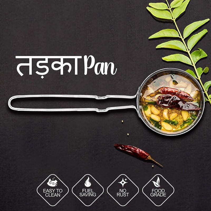 IDEAL PRIME Heavy Gauge Aluminium Frying Pan Tadka Pan Combo Set Rust Proof Fry Pan Omlet Pan Baghari Cookware Set Pack of 2 - Image 5