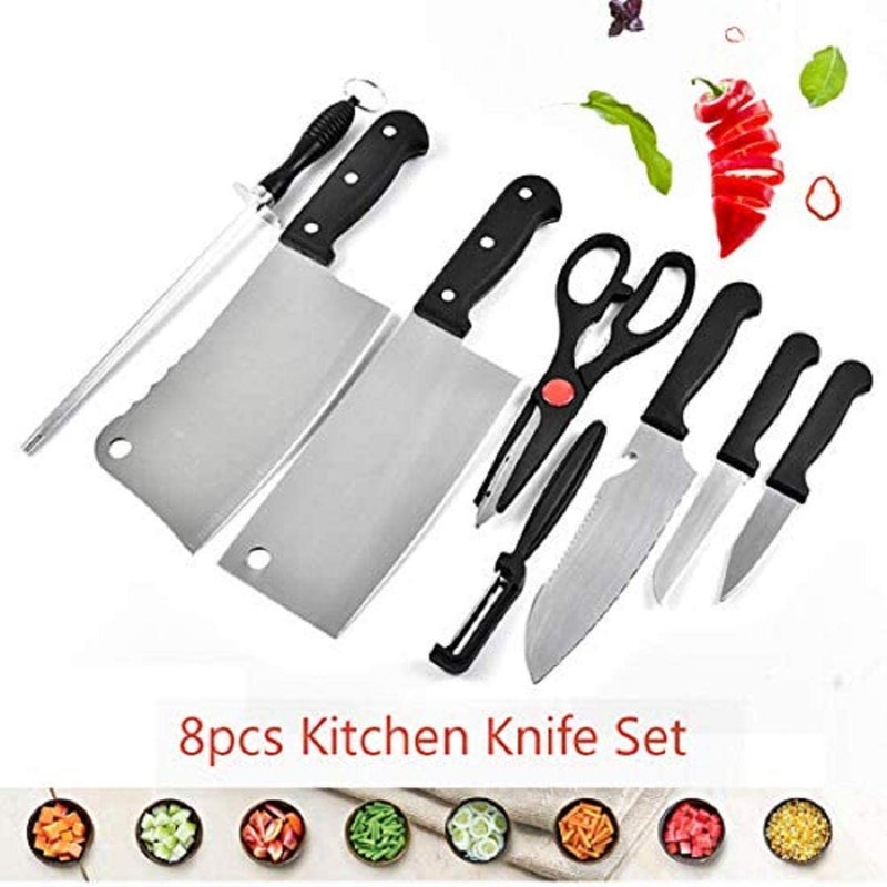 Dwiza Enterprise Stainless Steel Kitchen KnifeKnives Set with Knife Scissor ComfortableGrip Handles Ergonomic Design Knife Set with Knife Sharpener Pack of 8 Pieces - Image 5