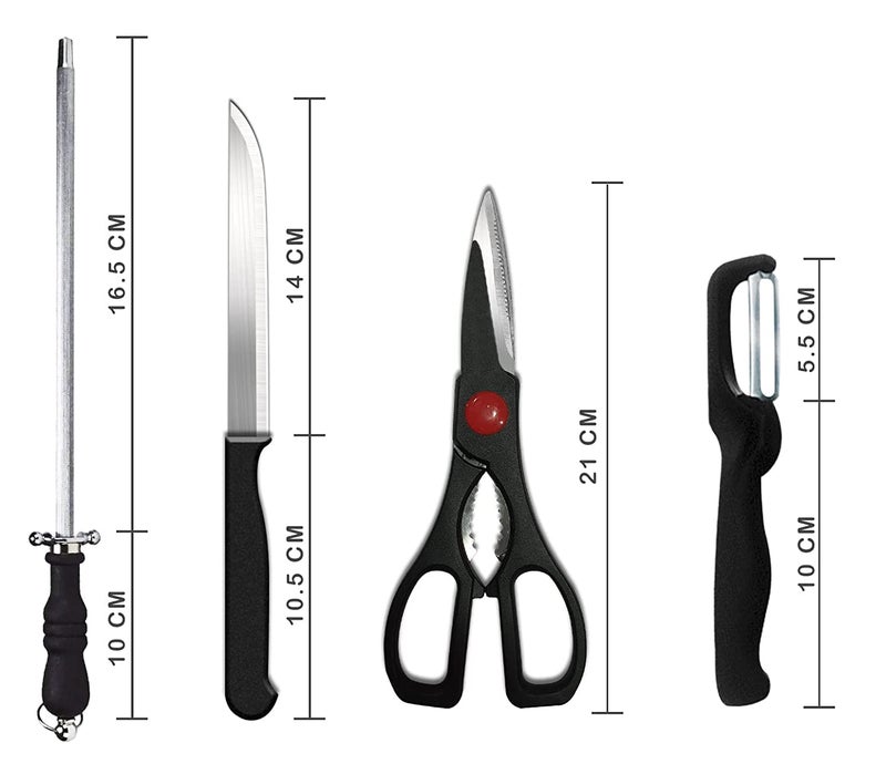 Dwiza Enterprise Stainless Steel Kitchen KnifeKnives Set with Knife Scissor ComfortableGrip Handles Ergonomic Design Knife Set with Knife Sharpener Pack of 8 Pieces - Image 3