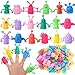 Booson 80 PCS Finger Puppets Toys Cute Monster Finger Puppets Soft Rubber Stretchy Fidget Doll Toys for Role Playing Birthday Kids Party Favors 14 Random Styles - Image 2
