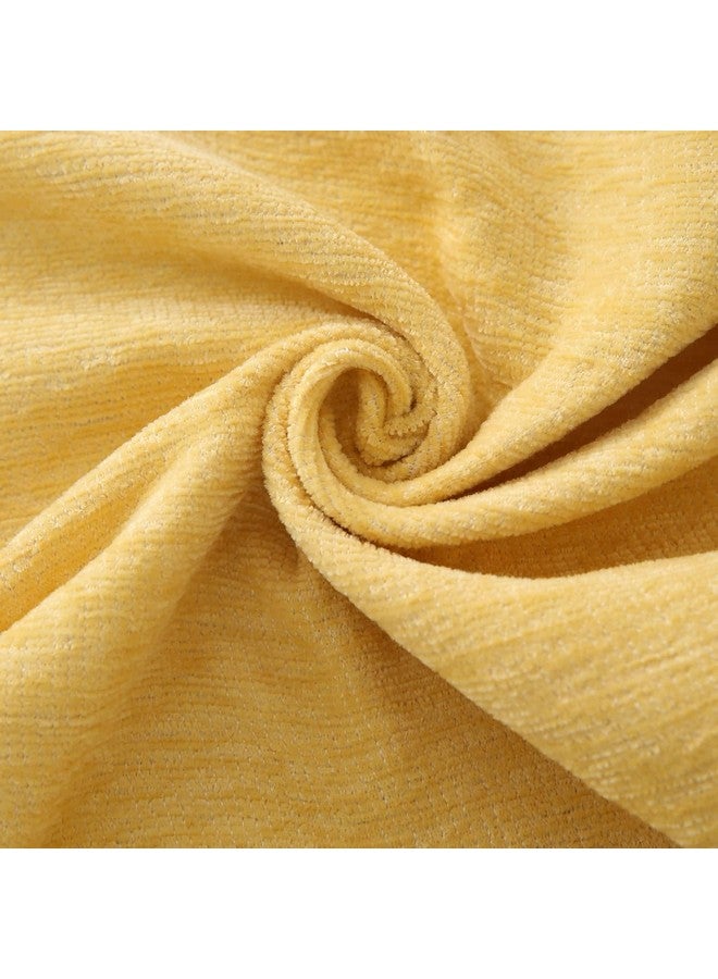 HOMETHREADS HOMETHREADS Chenille Fabric 1 Seater Couch/Sofa Covers | Luxurious Slipcover Solutions for Sofas, Armchairs, and Loveseats (Yellow, 1 Seater Large | 90x180cm) - Image 5