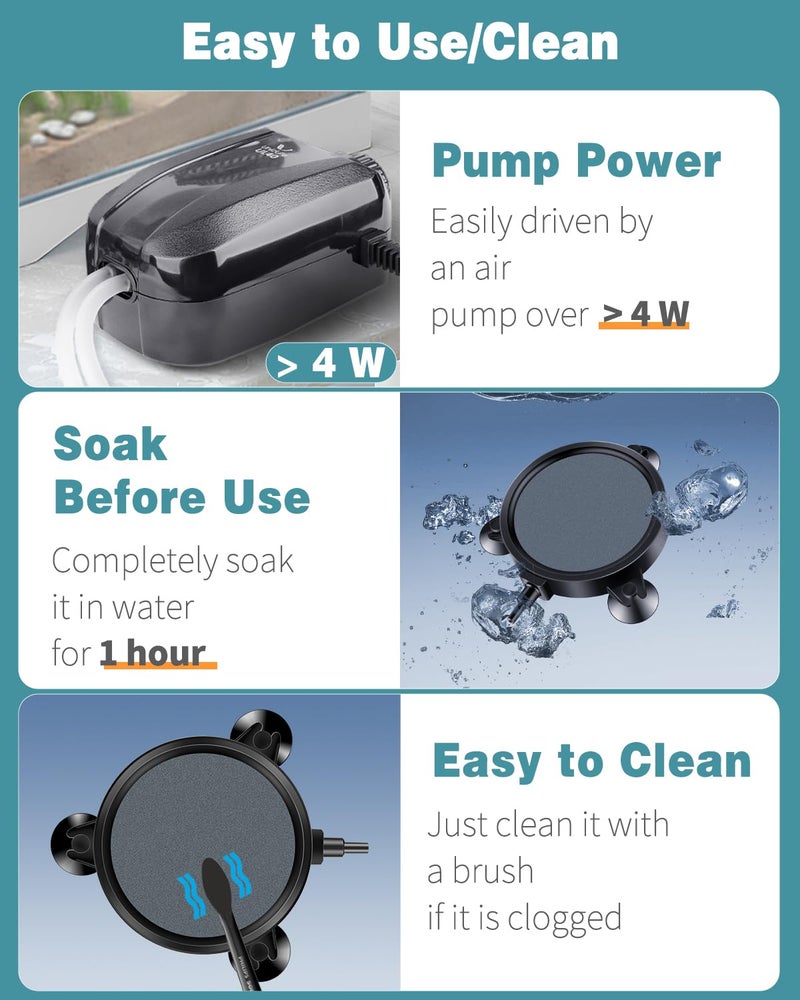 Pawfly Aquarium 4 Inch Air Stone, Fish Tank Airstone Bubble Diffuser for Air Pumps Buckets Fish Tanks Ponds DWC Reservoirs and Circulation - Image 4