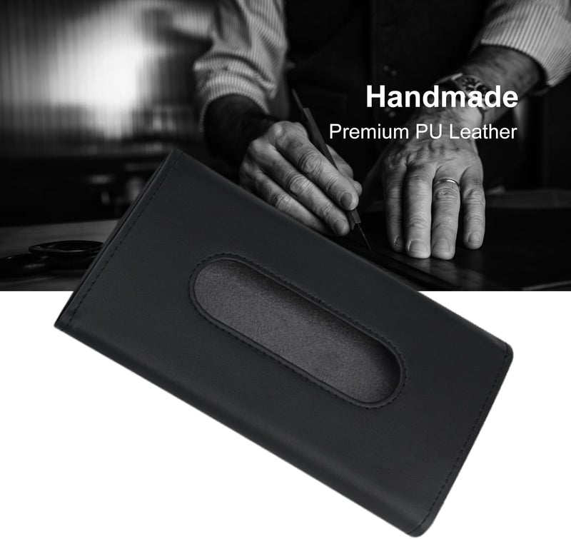 BIRDLINE Car Tissue Holder Box | Reusable Tissue Box for Car | PU Leather | Adjustable & Perfect Design | Sun Visor Napkin Holder | Multi-Functional Tissue Dispensers for All Car. (Black (Pack of 1)) - Image 2