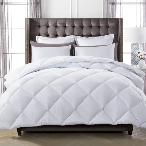 Decroom Lightweight Full Comforter Set with 2 Pillow Sham - 3 Pieces Set - Quilted Down Alternative Comforter/Duvet Insert for All Season - White - Full Size - Image 1