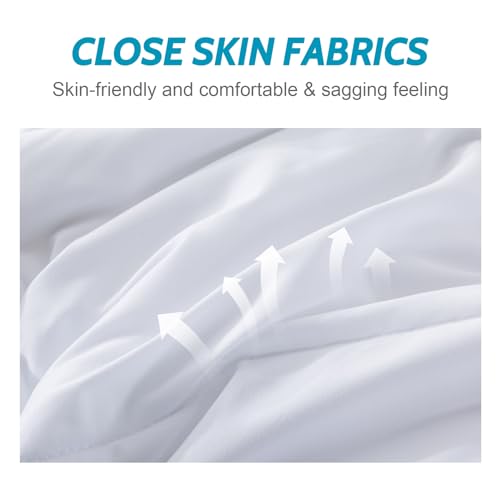 Decroom Lightweight Full Comforter Set with 2 Pillow Sham - 3 Pieces Set - Quilted Down Alternative Comforter/Duvet Insert for All Season - White - Full Size - Image 5