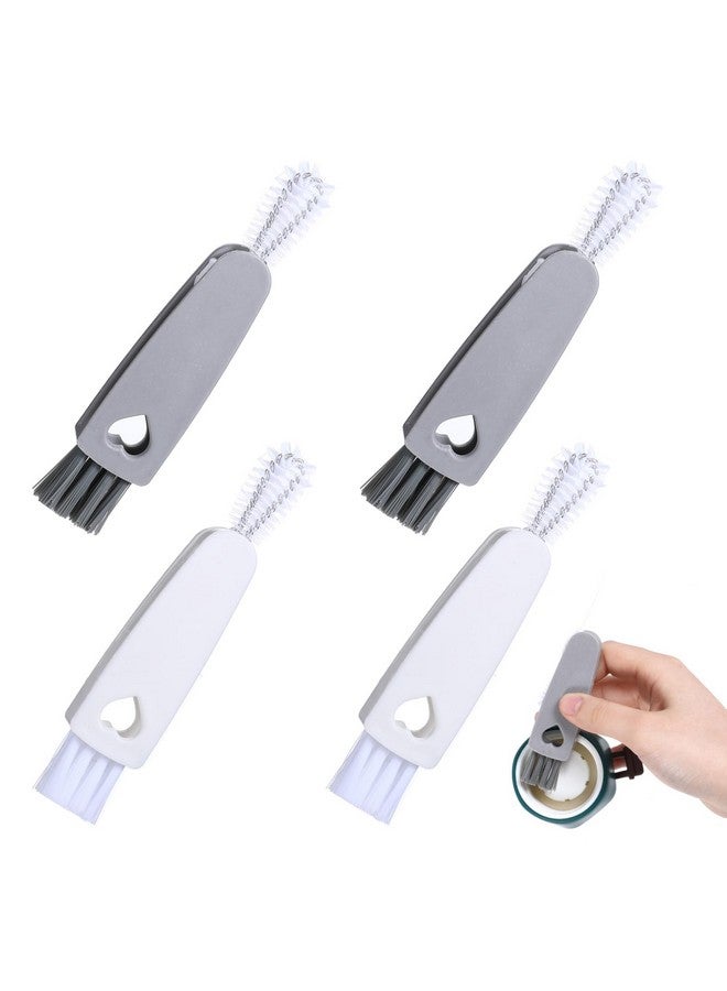 Apausvcm 4Pcs 3 in 1 Cup Lid Cleaning Brush, Crevice Cleaning Brush Set Mini Multi-Functional Clean Brushes Portable Cup Lid Cleaner with Brushes Baby Bottle Home Kitchen Crevice Clean Tools - Image 1