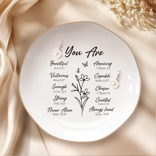 LITTLEBIGGER Christian Gifts for Wome – Bible Verses Jewelry Tray, Spiritual and Religious Gifts for Women, Christian Gifts – Personalized Jewelry Dish, Christmas Gift – Religious Ring Dish - Image 2